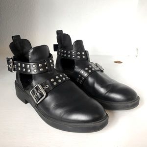 H&M Divided Black Cutout Ankle Booties